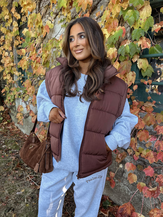 Cocoa Kissed Brown Puffer Vest