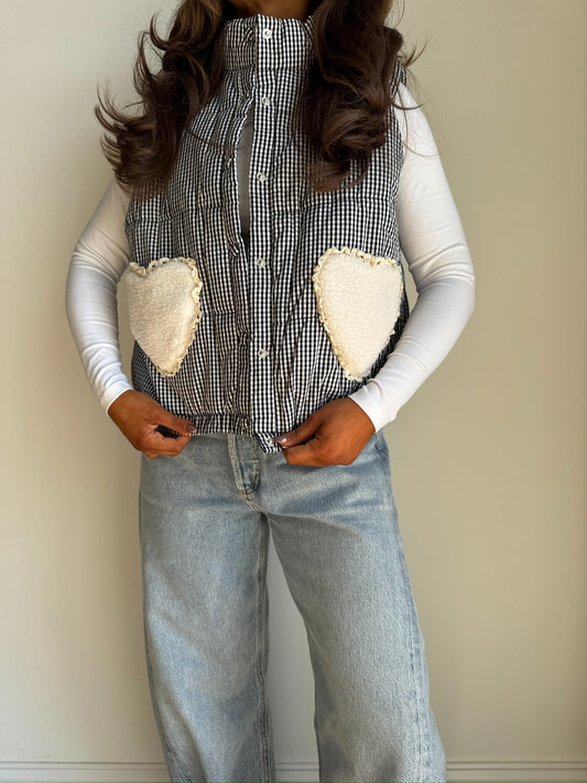 With All My Heart Gingham Vest