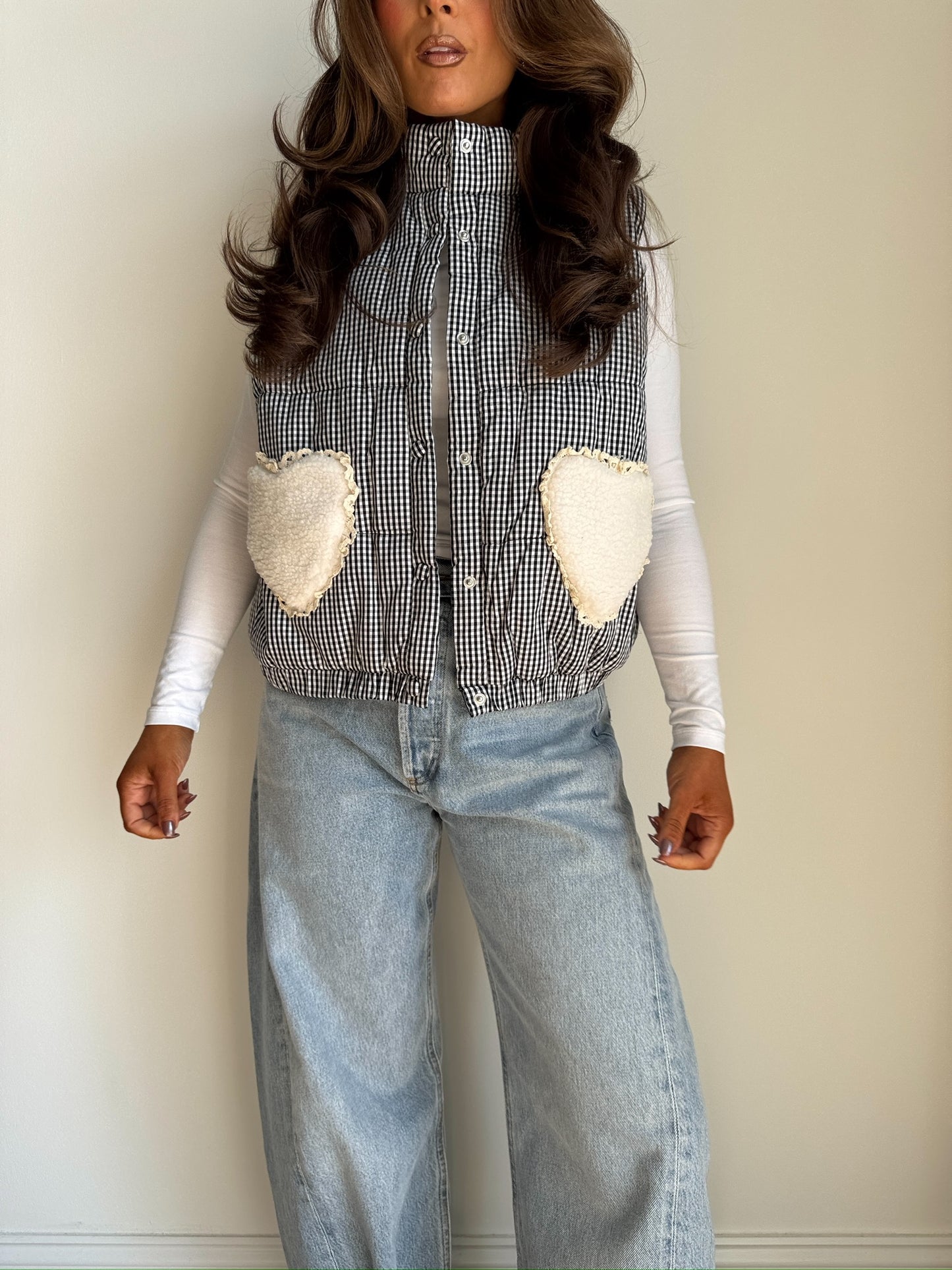 With All My Heart Gingham Vest