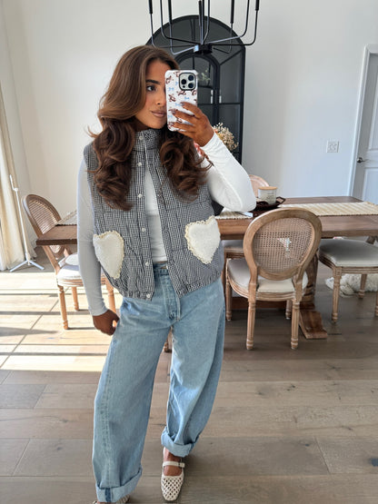 With All My Heart Gingham Vest