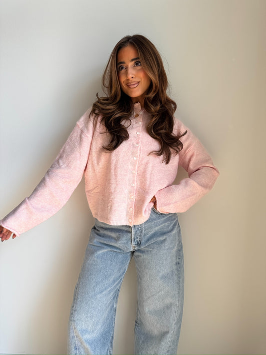Hamptons Cardigan - Ballet Pink