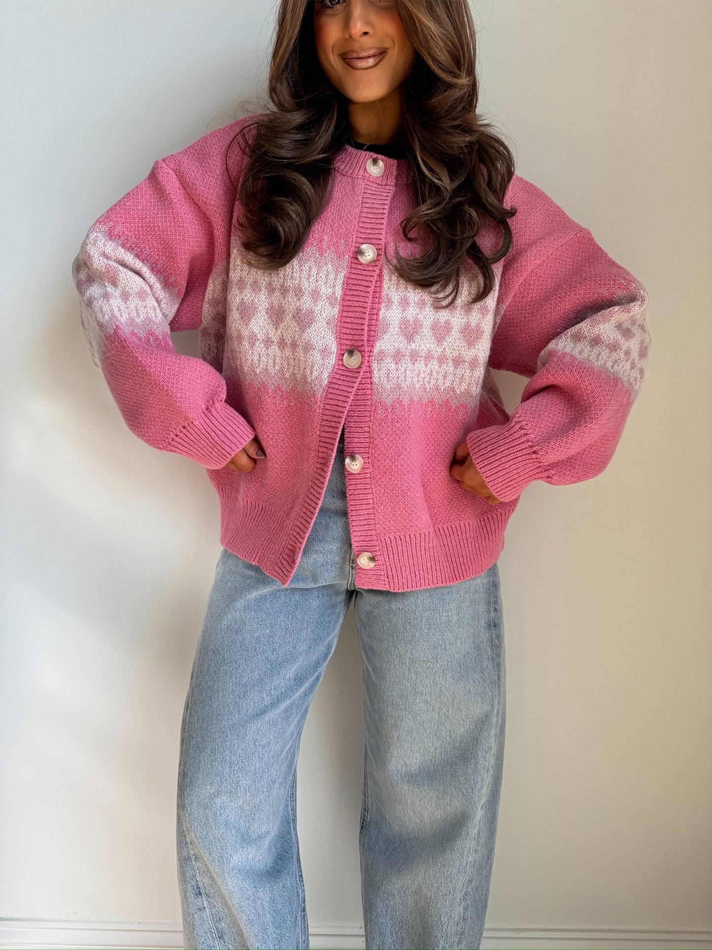 Cozy in Pink Cardigan