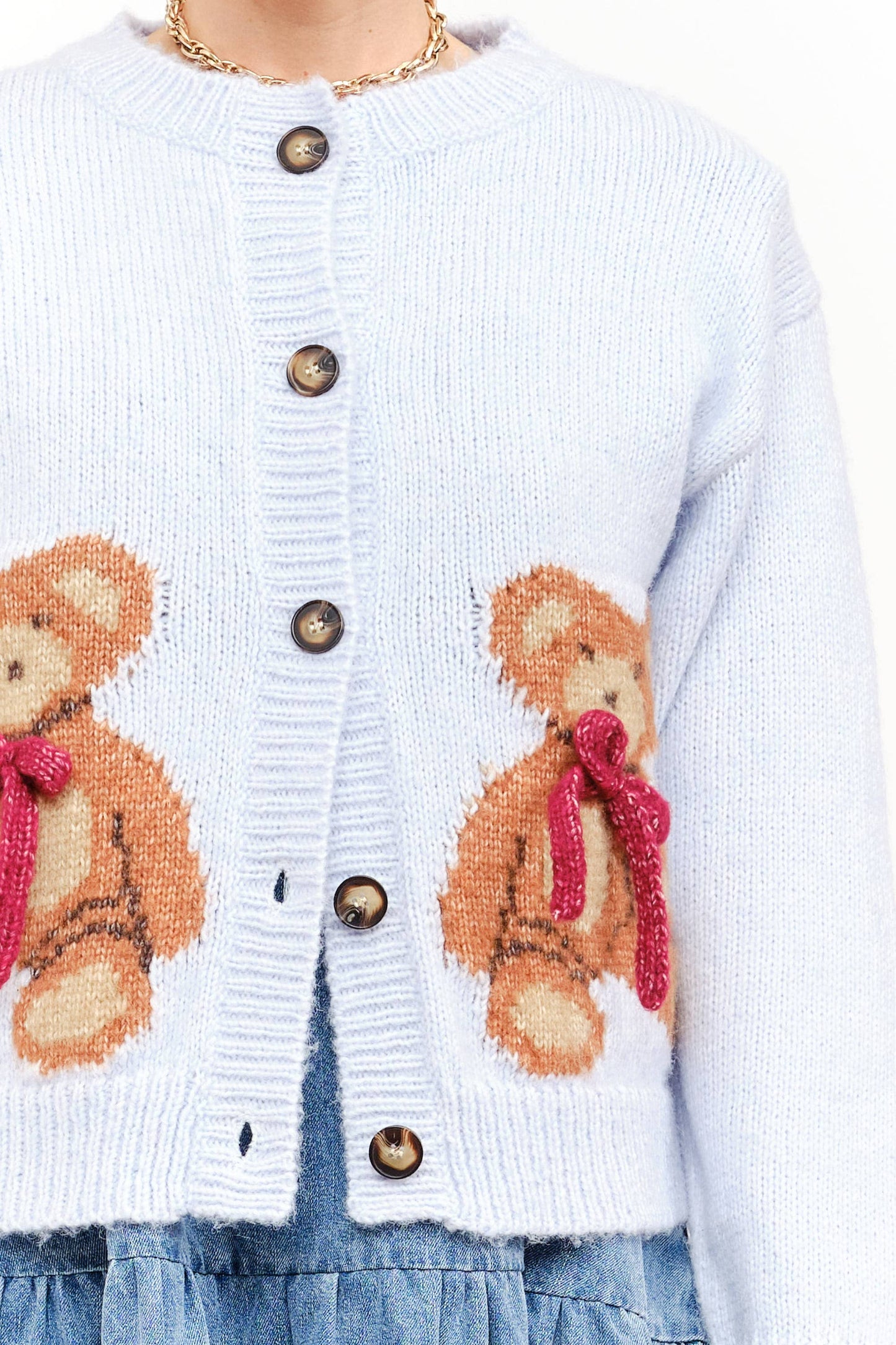 Beary Luv U Teddy Cardigan (light blue) RESTOCK