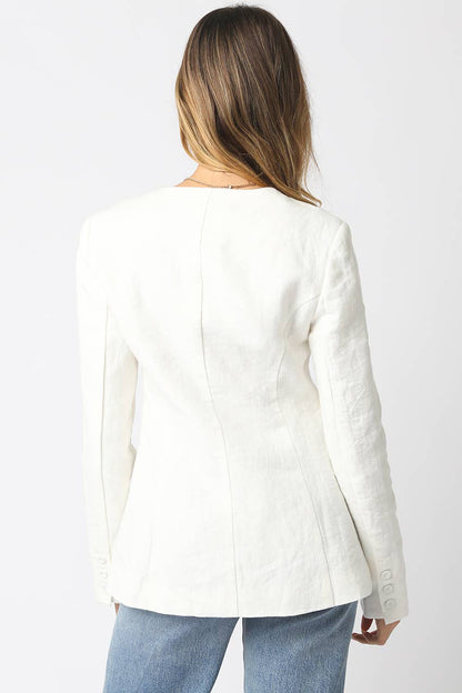 Liliana Linen Blazer (Cream)