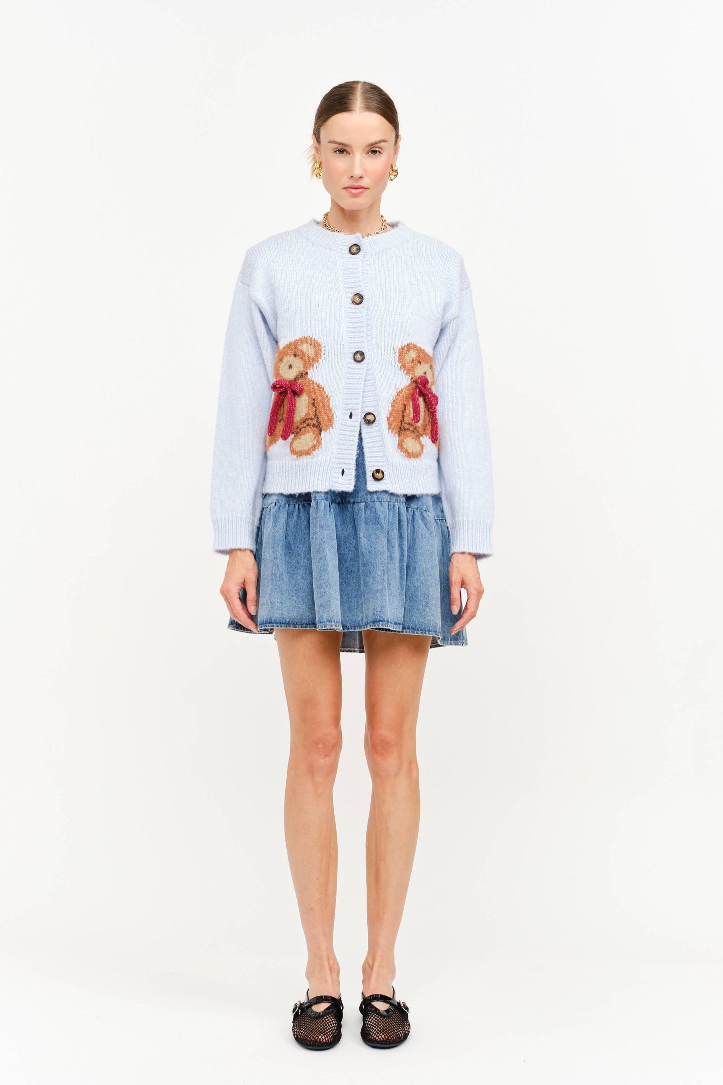 Beary Luv U Teddy Cardigan (light blue) RESTOCK