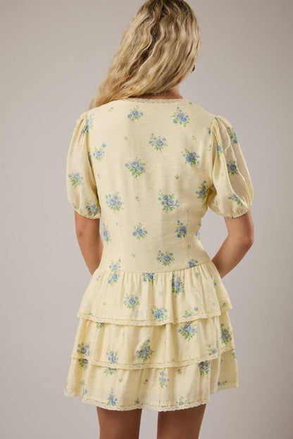 Sail Away Mini Puff Sleeve Dress