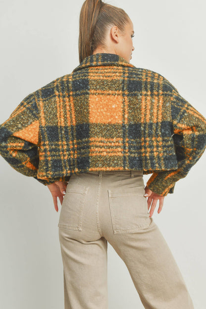 TEDDY PLAID POCKET FALL SHACKET