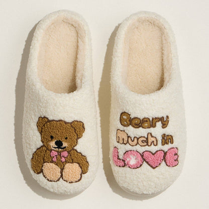 Beary Much In Love Teddy Bear Slippers