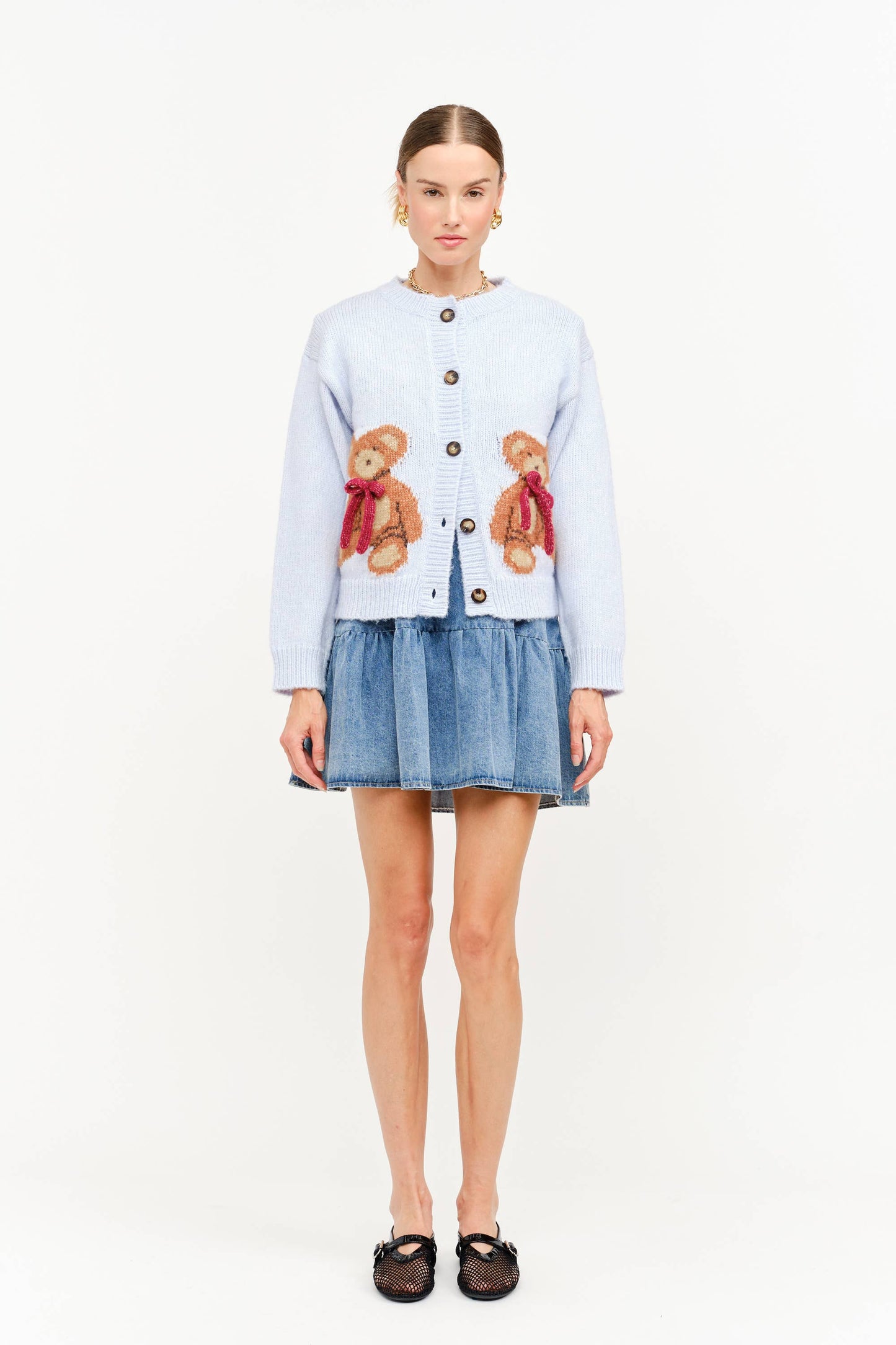 Beary Luv U Teddy Cardigan (light blue) RESTOCK