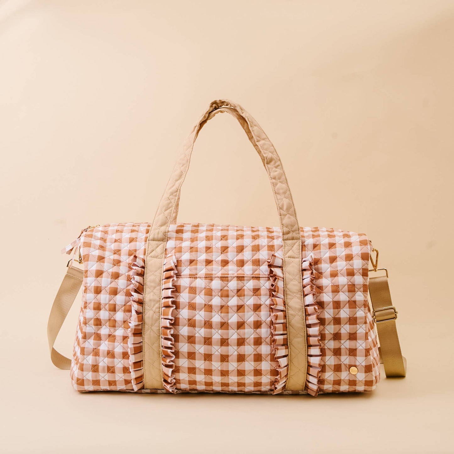 On-the-Go Quilted Weekender Bag-Maple Gingham