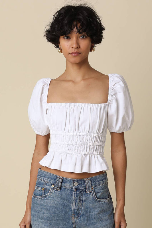 Denim Daze Cotton Puff Sleeve Top (can’t restock)