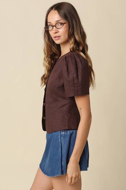 Cocoa Kisses Puff Sleeve Top