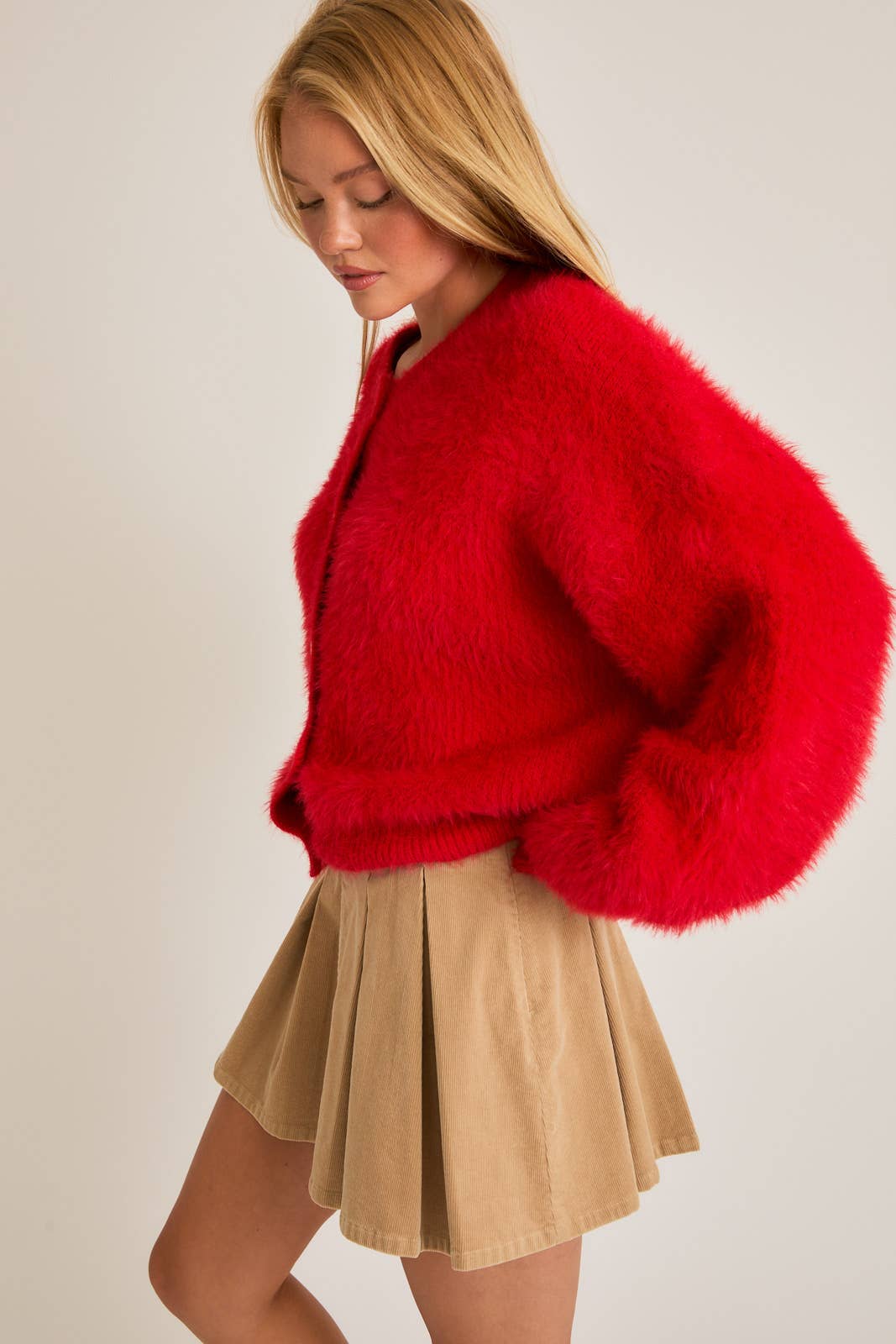 Hearts Full Red Heart Button CARDIGAN