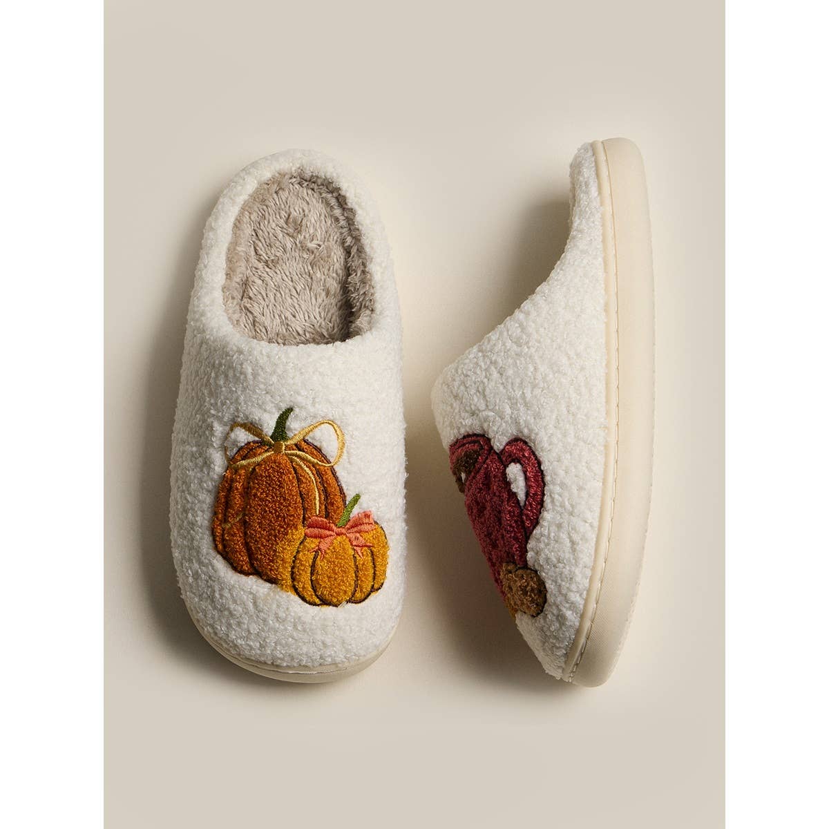 Pumpkin Spice Fleece Slippers