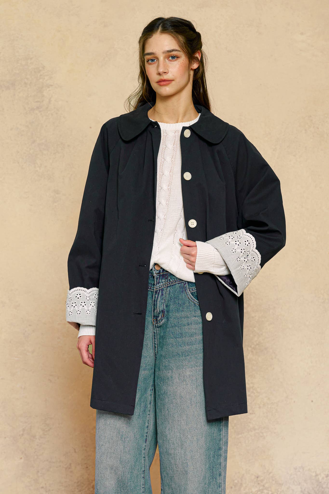 Navy & Lace Spring Jacket