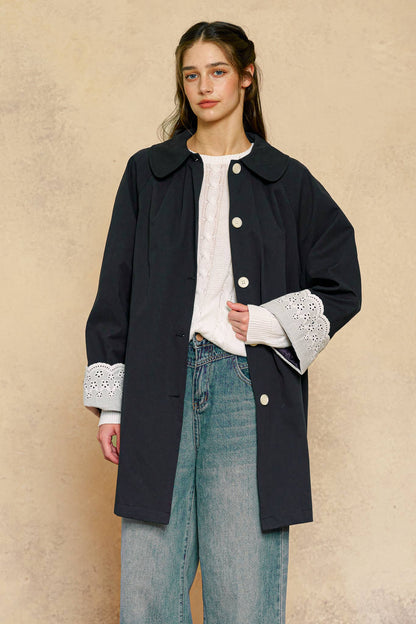 Navy & Lace Spring Jacket