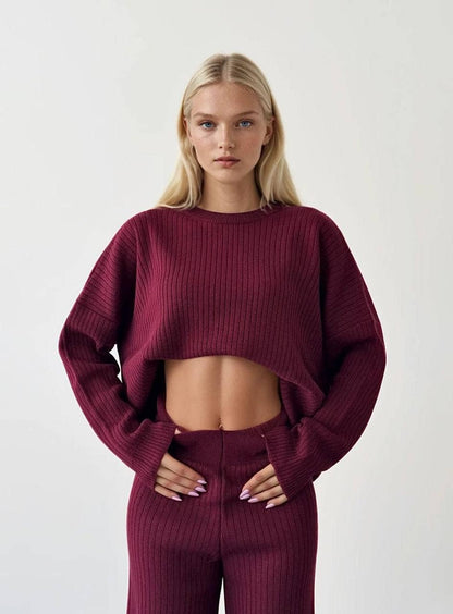 Snow Day 🤍 Ribbed Knit Sweater Set