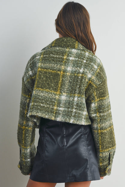 TEDDY PLAID POCKET FALL SHACKET