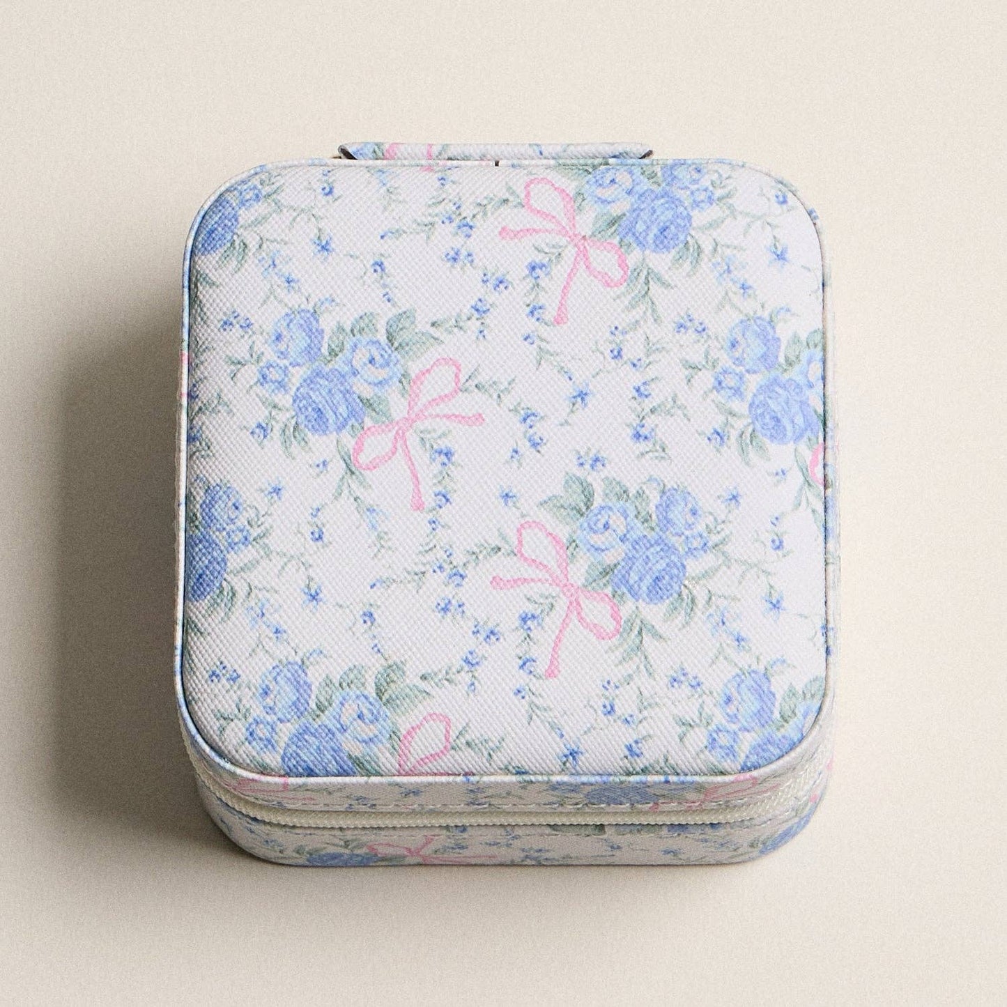 Little Blue Floral Jewelry Box - Travel Size