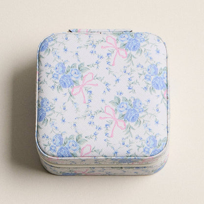 Little Blue Floral Jewelry Box - Travel Size