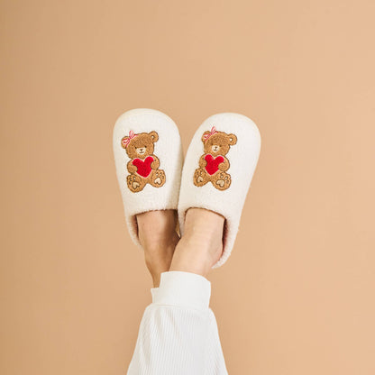 Fuzzy Slippers-Teddy Bear Hugs