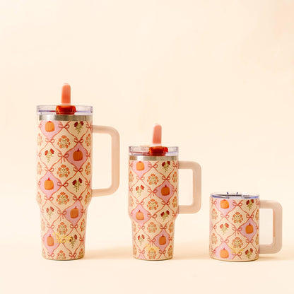20 oz Lifestyle Flip Straw Tumbler-Patchwork Pumpkins