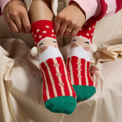 Christmas Fuzzy Socks – Assorted 4-Pair Set for Christmas Gift