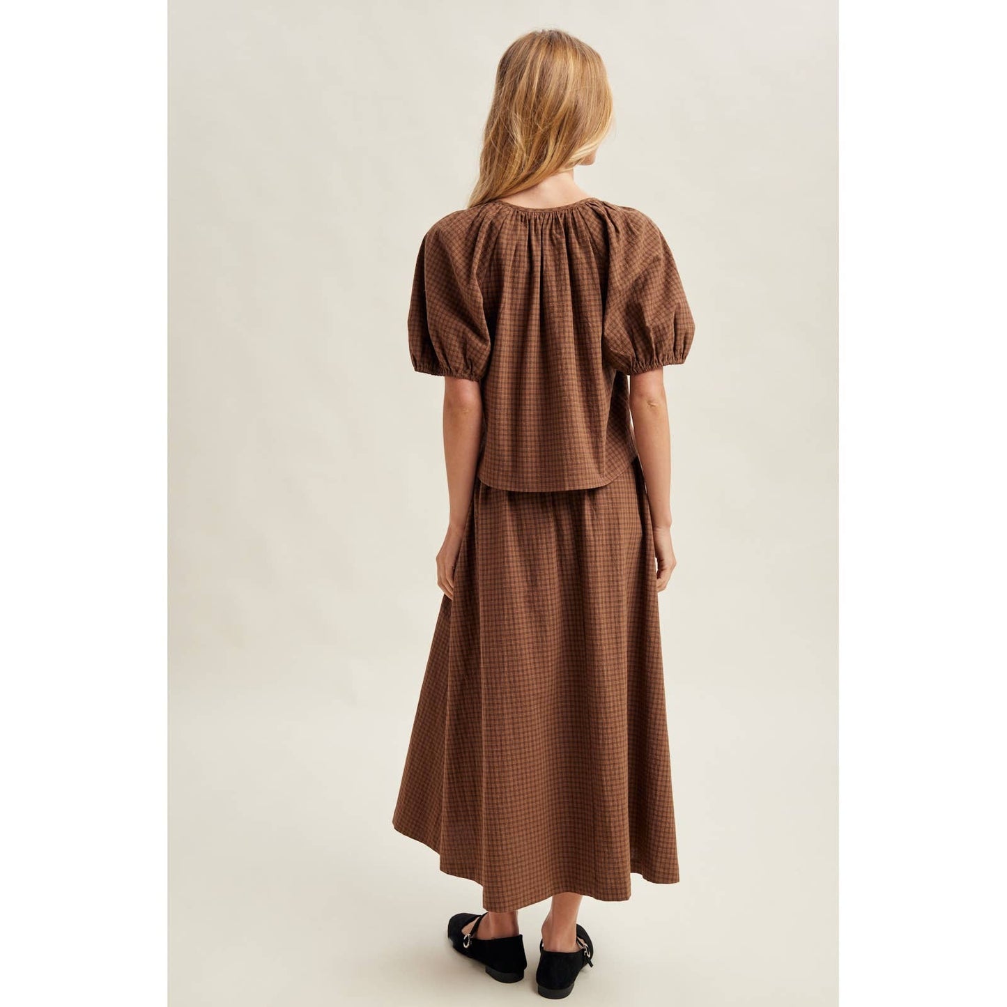 Caramel Apple  PUFF SLEEVE TOP AND SKIRT SET