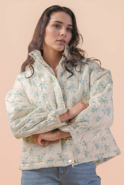 Snow Angel Floral Quilted Jacket DOORBUSTER
