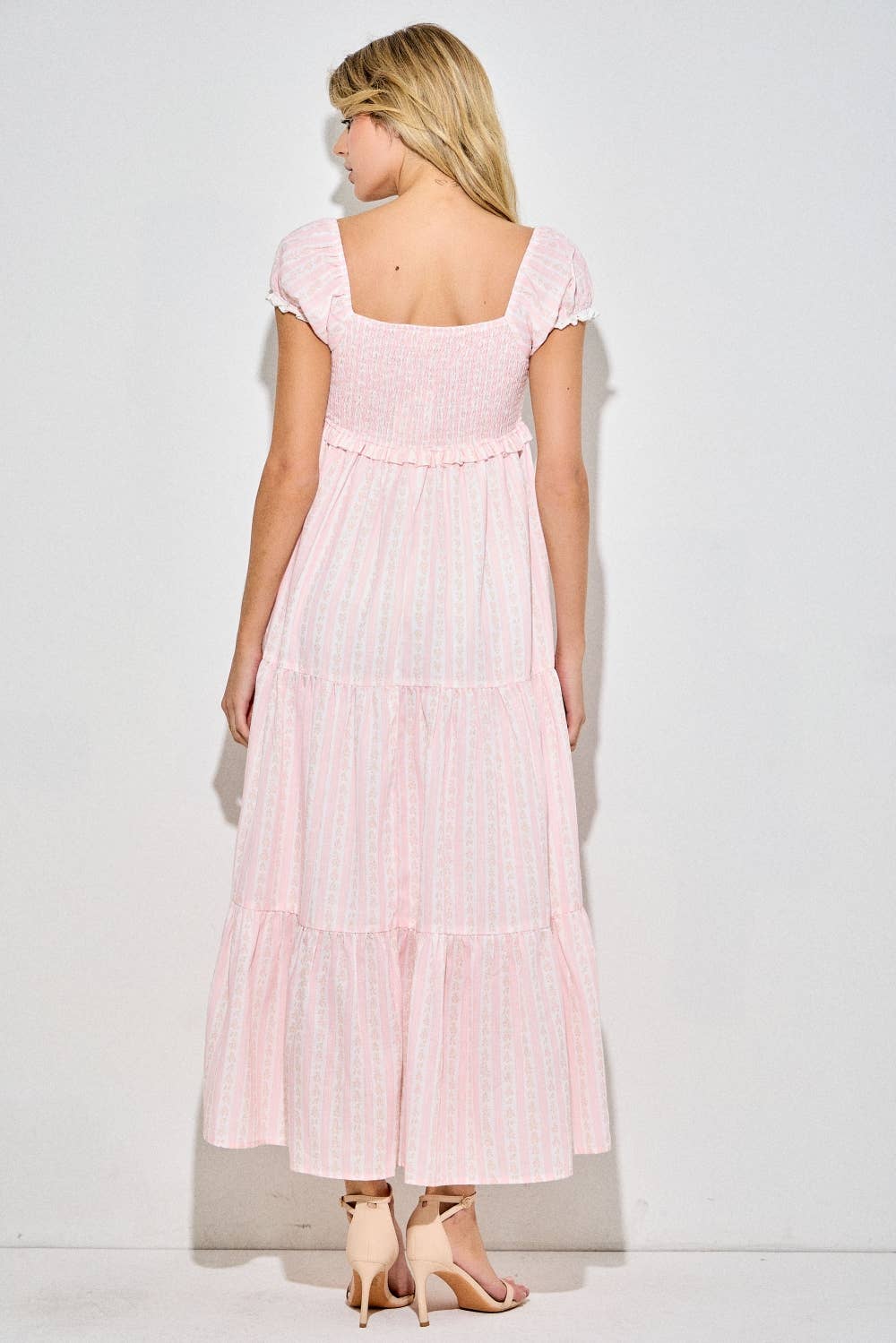 Cotton Candy Skies Floral Smocked Midi Dress (can’t restock)