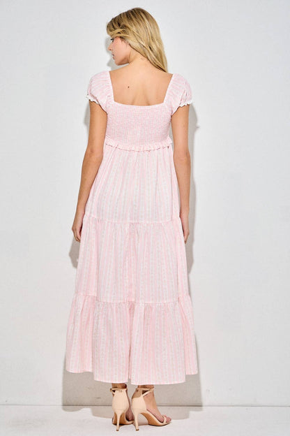 Cotton Candy Skies Floral Smocked Midi Dress (can’t restock)