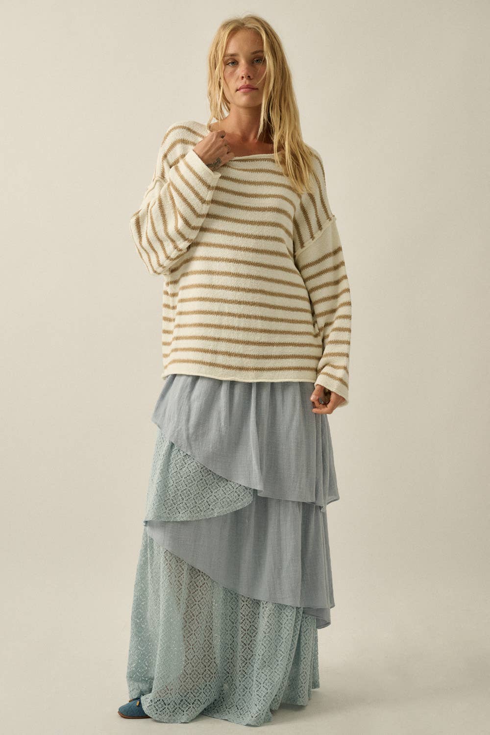 Cali Textured Knit Oversized Sweater