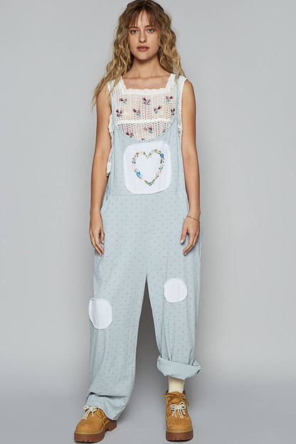 Picnic Heart Patch Overalls Pre-order 5/24