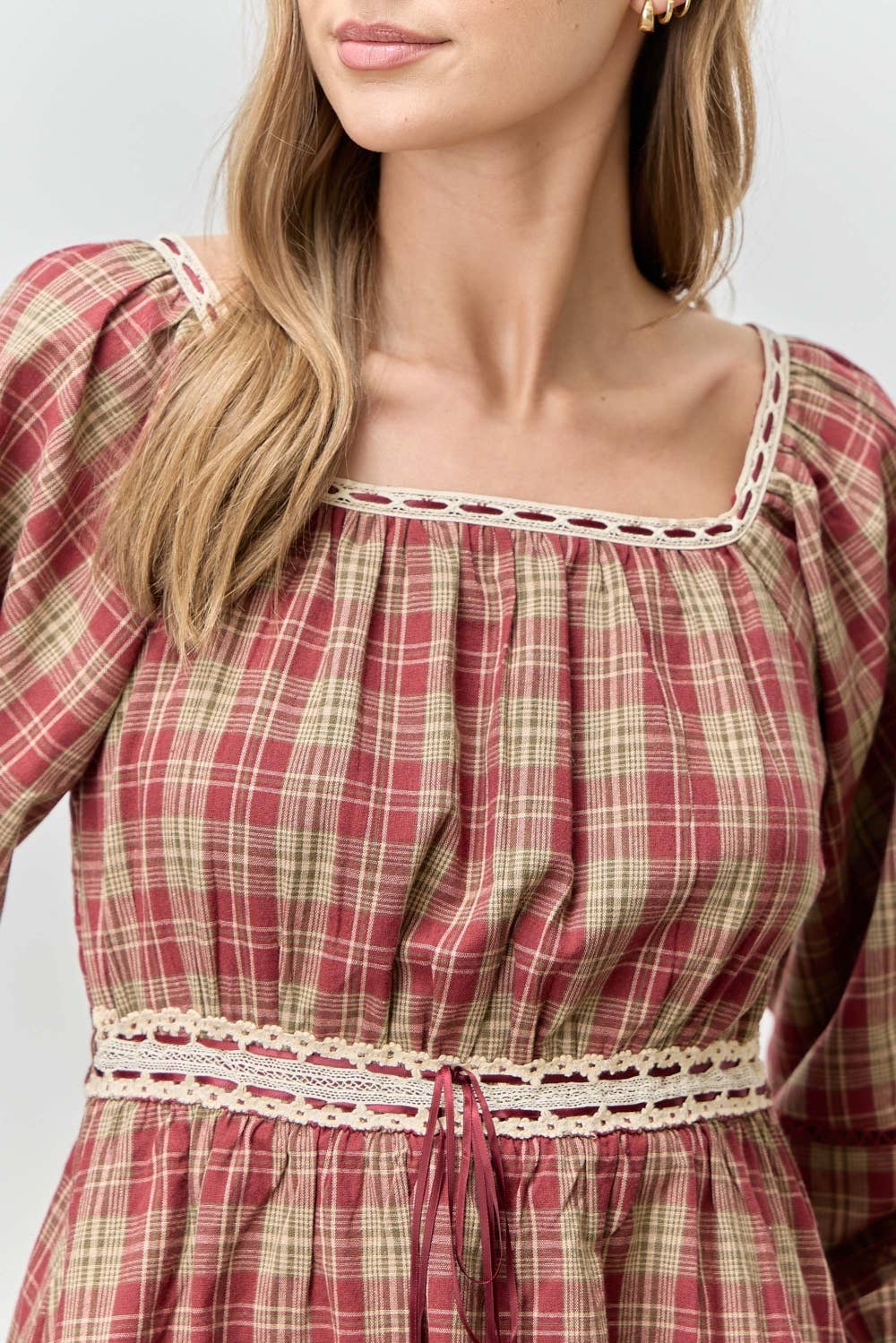 Cranberry & Merry Plaid Midi Dress