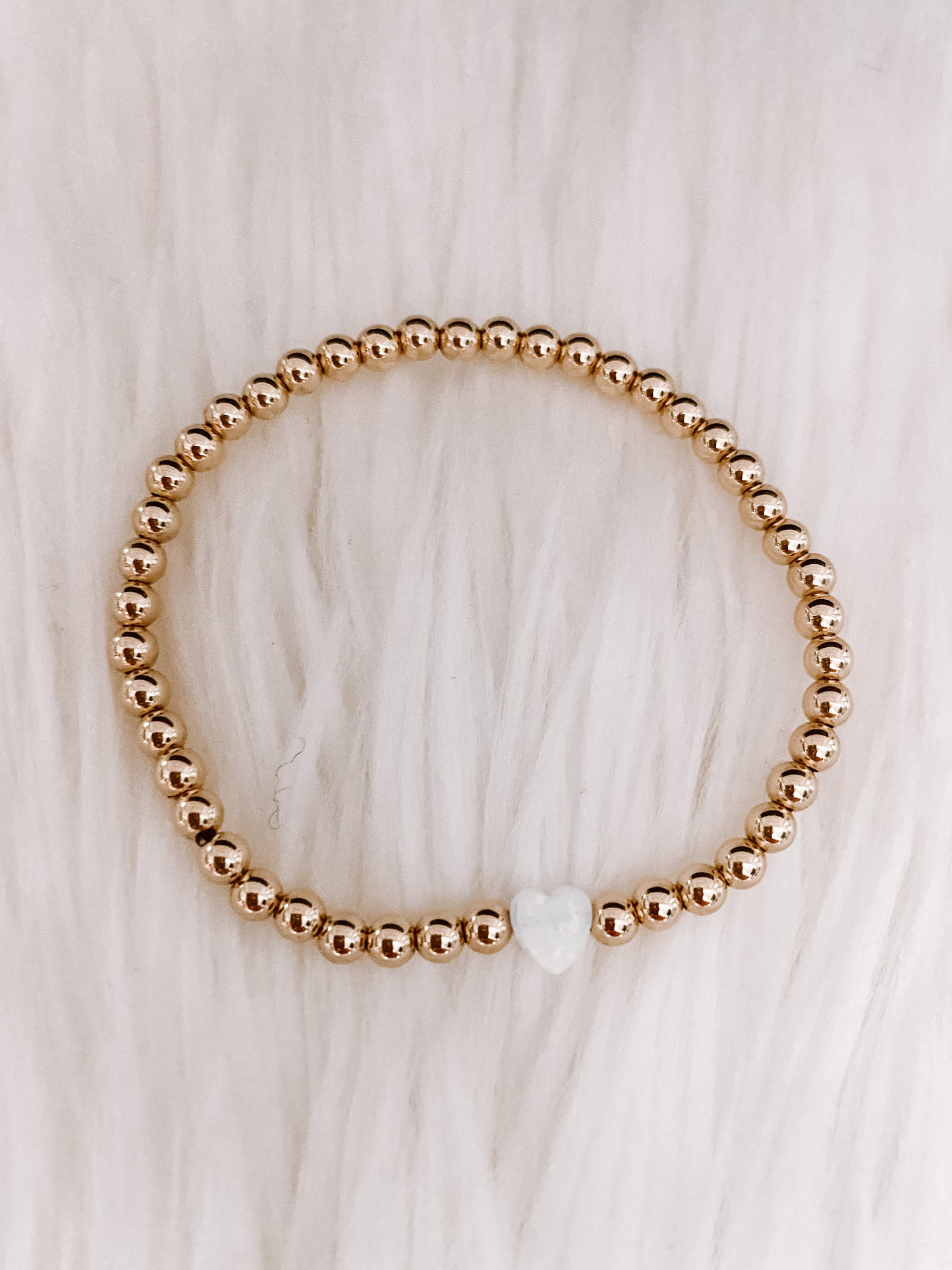 Mini Heart Opal 14k Gold Filled Bracelet